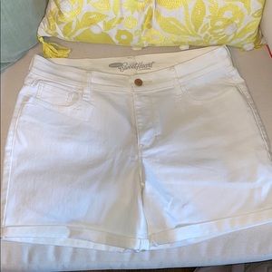 White jean shorts